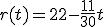r(t)=22-\frac{11}{30}t